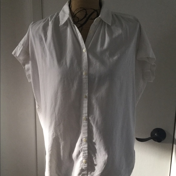 Madewell Tops - Madewell White cotton short sleeved shirt XS